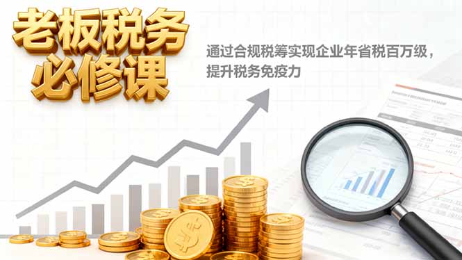 老板税务必修课，通过合规税筹实现企业年省税百万级，提升税务免疫力-阿鹏创业资源网