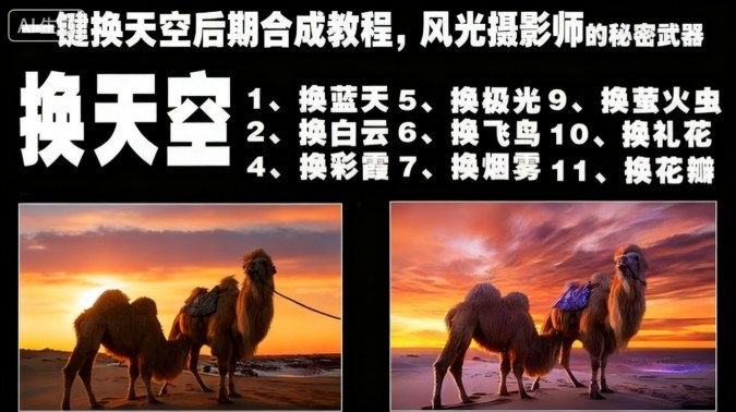 一键换天空后期合成教程，风光摄影师的秘密武器-阿鹏创业资源网