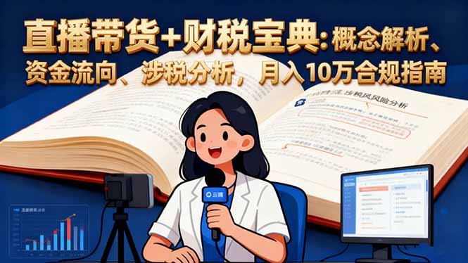 直播带货+财税宝典：概念解析、资金流向、涉税分析，月入10万合规指南-阿鹏创业资源网