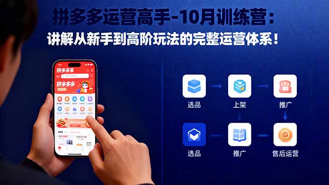 拼多多运营高手-10月训练营：讲解从新手到高阶玩法的完整运营体系！-阿鹏创业资源网