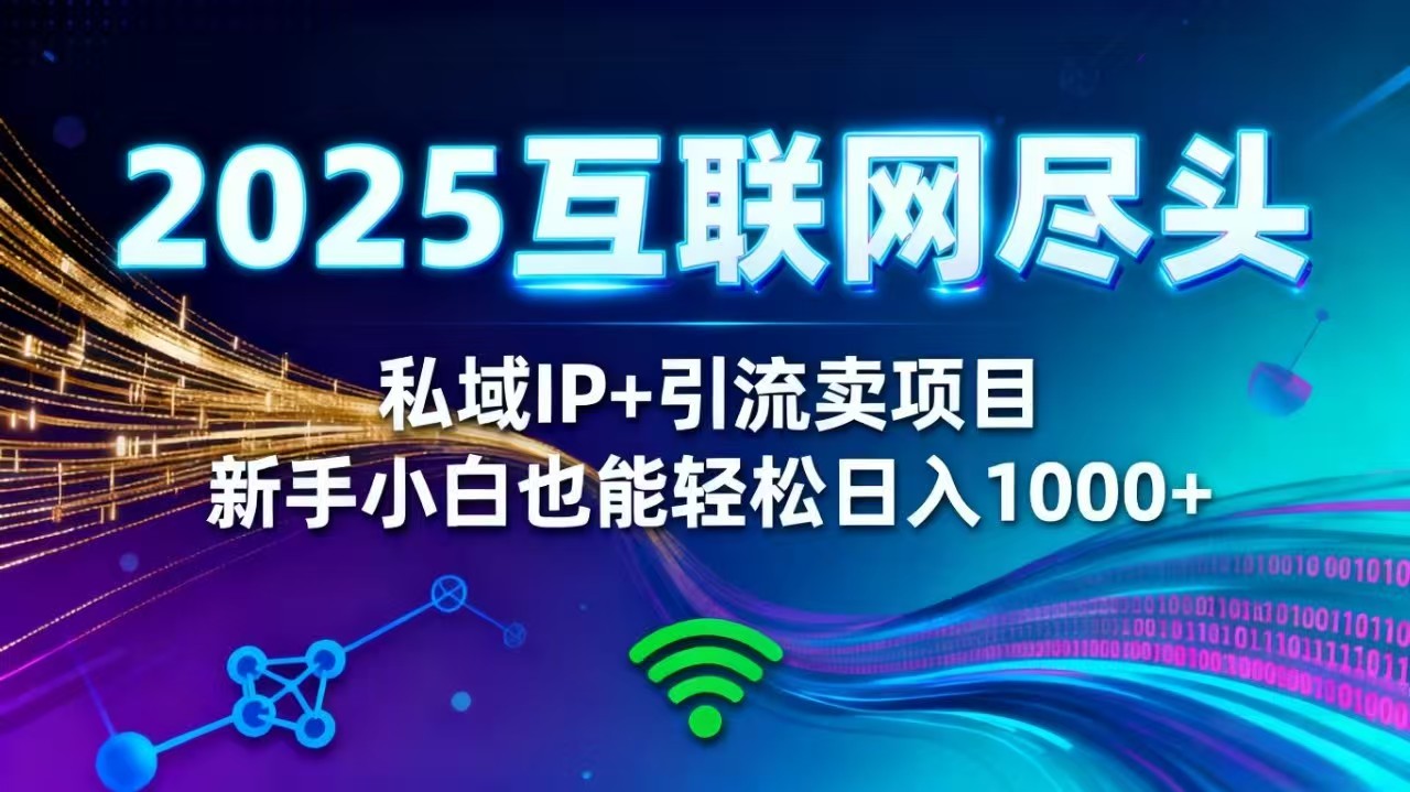2025网创尽头王炸项目！私域 IP + 精准引流，新手小白在家躺赚日入 1000+-阿鹏创业资源网