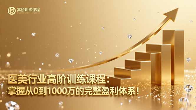 医美行业高阶训练课程：掌握从0到1000万的完整盈利体系！-阿鹏创业资源网