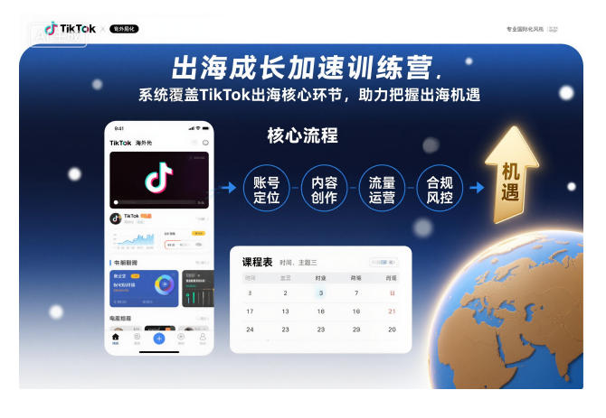 出海成长加速训练营，系统覆盖TikTok出海核心环节，助力把握出海机遇(更新)-阿鹏创业资源网