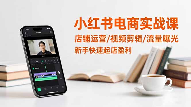 小红书电商实战课：店铺运营/视频剪辑/流量曝光，新手快速起店盈利-阿鹏创业资源网