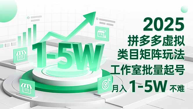 2025 拼多多虚拟类目矩阵玩法，工作室批量起号，月入 1-5W 不难-阿鹏创业资源网