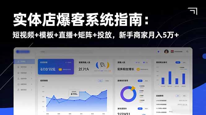 实体店爆客系统指南:短视频+模板+直播+矩阵+投放,新手商家月入5万+-阿鹏创业资源网